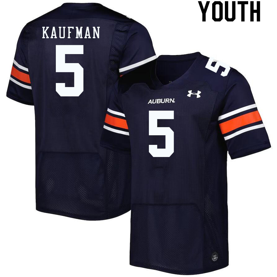 Youth Auburn Tigers #5 Donovan Kaufman Navy 2023 College Stitched Football Jersey